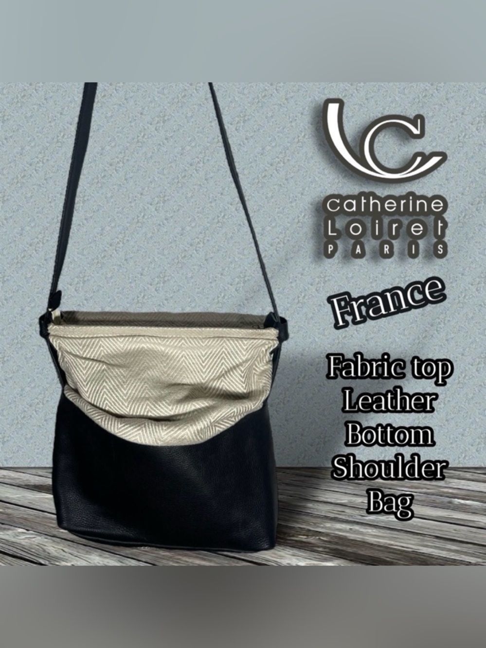 Catherine Loiret Paris France Boutique Leather Slouchy Fabric Shoulder Bag